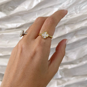 Colored Clover Ring