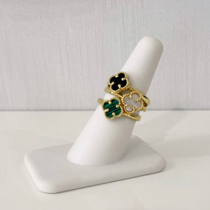 Colored Clover Ring