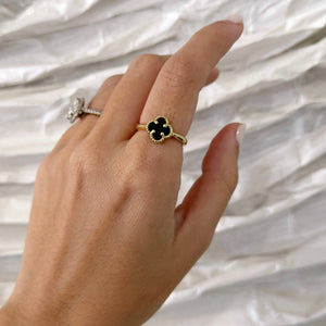 Colored Clover Ring